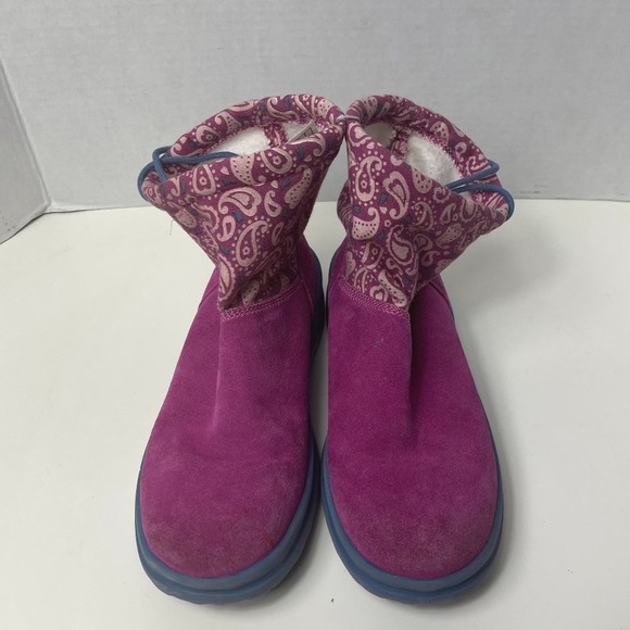 UGG Women's I Heart Ugg Slouchy Pink Paisley Pure Winter Boots Size 6 - Picture 10 of 12